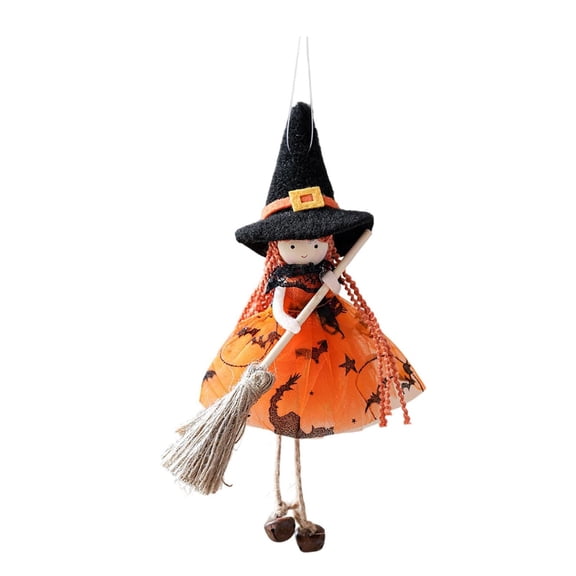 Trovenix Halloween Witch Ornament with Bells Hanging Witch Doll Decor for Halloween Tree Party Home Decoration