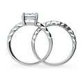 thumbnail image 4 of BERRICLE Sterling Silver Woven Wedding Engagement Rings 1.2 Carat Cubic Zirconia CZ Solitaire Ring Set for Women, Rhodium Plated Size 4, 4 of 17