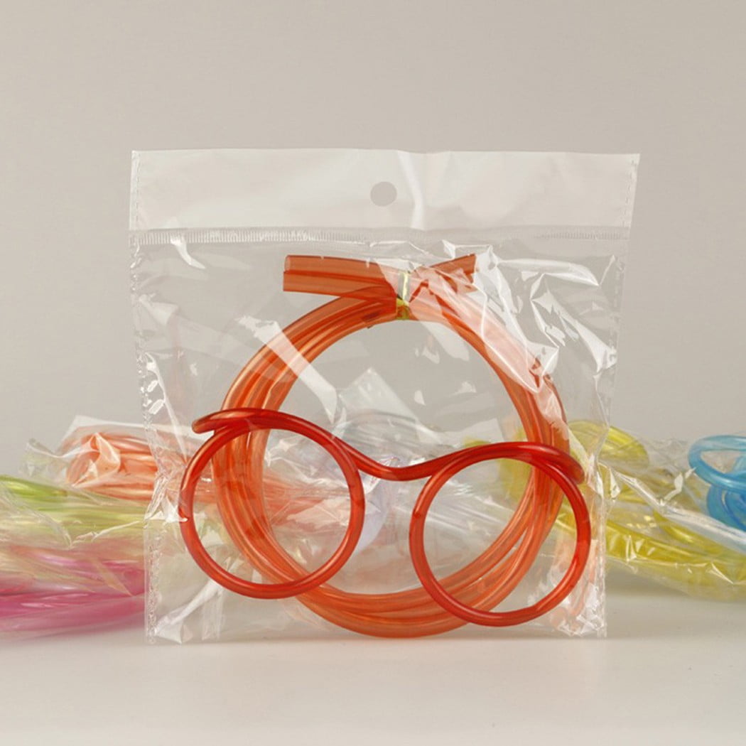 Funny Soft Glasses Straw Flexible Drinking Tube Birthday Holiday