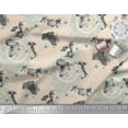 thumbnail image 3 of Soimoi White Poly Georgette Fabric Wanderlust & Aeroplane Travel Print Sewing Fabric Yard 42 Inch Wide, 3 of 3
