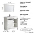thumbnail image 6 of Wonline 36-Inch White Bathroom Vanity with Sink Set, Sliding Barn-Door, 6 of 7