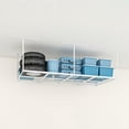 thumbnail image 2 of 4X8ft Overhead Ceiling Mounted Garage Shelves, Heavy Duty Height Adjustable Garage Storage Rack, 550lbs Weight Capacity, White, 2 of 6