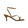 thumbnail image 2 of Womens Ankle Strap Sandal Heels Low Kitten Heel Square Toe Strappy Heeled Sandals, 2 of 4