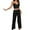 Black, variant on Sngxgn Women Cami Pajama Set Sleepwear Lace Trim Short PJ Set with Shorts(Black,XL)