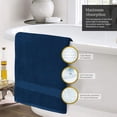 thumbnail image 2 of Creosa Cotton Bath-Towels-Set Navy Blue, 100% Ring Spun Combed-Cotton 4pc Bathroom Towels 27x54 Inch, Highly Absorbent Soft Feel, Daily Use Navy Blue Towels with Hanging Loop, 2 of 4
