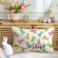thumbnail image 3 of Easter Pillow Covers 12x20 Inch Set of 2,Polka Dot Heart Bunny Decorative Throw Pillows,Colorful Bow Rabbit Lumbar Cushion Case Spring Decoration for Sofa Couch, 3 of 6