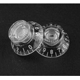 thumbnail image 2 of LOOKSEVEN 4 PCS Left Handed Top Hat Guitar Speed Control Knobs–Volume Tone SG Les Paul-Transparent with White Number, 2 of 4