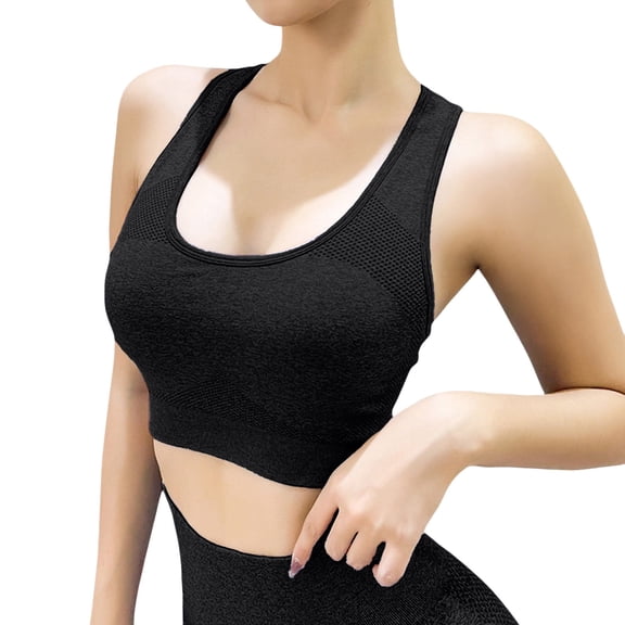 iHPH7 Women Racerback Sports Bras High Impact Workout Gym Activewear Bra Black L