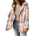thumbnail image 2 of SHINE UP Flannel Shacket Jacket for Women Plaid Shirts Long Sleeve Button Down Tops Casual Hooded Coat, 2 of 6