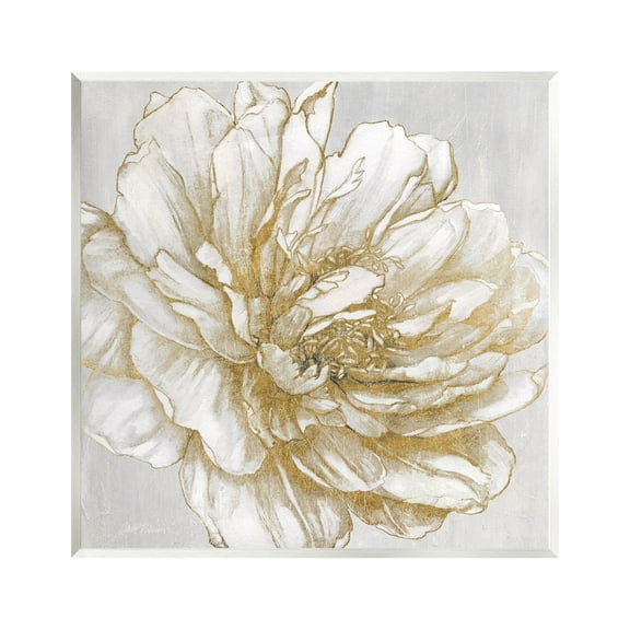 Stupell Industries Modern Glam White Flower Petals Botanical & Floral Painting Unframed Art Print Wall Art