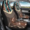 thumbnail image 4 of XYZCANDO 2 pcs Car Seat Covers for Interior Front Car Seat Covers Auto Accessories Washable, Van Truck SUV Car Front Seat Covers, Geometric Cowhide, 4 of 10