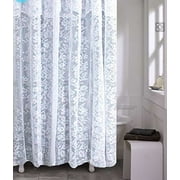 Romance Lace white Fabric Shower Curtain With An Attached Valance, 70 X 72 Long