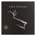thumbnail image 1 of Lake Sonoma Map 12x12" Black Metal Wall Art Office Decor Gift Engraved California, 1 of 2