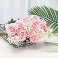 thumbnail image 4 of 10 PCS Artificial Roses Flowers, Realistic Blossom Roses, Real Touch Silk Rose, Single Fake Flower Long Stem Bouquets for Home Wedding Party Decor(Pink), 4 of 6