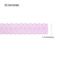 thumbnail image 2 of Unique Bargains 1.2 Inch Wide 50 Yard Lace Ribbon Floral Pattern Light Purple Lace Trim Ribbon for Gift Wrapping, Wedding Decor, 2 of 5