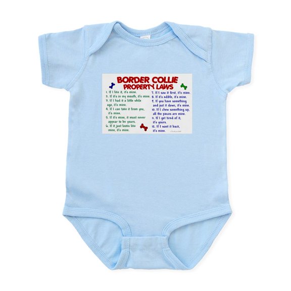 CafePress - Border Collie Property Laws 2 Infant Bodysuit - Baby Light Bodysuit, Size Newborn - 24 Months