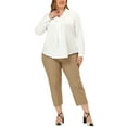 thumbnail image 2 of Agnes Orinda Women's Plus Size Tie V Neck Long Sleeve Wear-to-Work Chiffon Shirt 4X White, 2 of 7