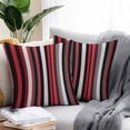 thumbnail image 2 of Black Red Outdoor Pillow Covers Set of 2 Grey Stripe Abstract Geometric Vertical Stripes Waterproof Throw Pillow Case Decorative Square Cushion Cover for Patio Couch Garden Balcony, 16"x16", 2 of 9
