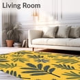 thumbnail image 2 of ODIKA 6'x9' Machine Washable Non-Slip Area Rug, Seasonal Pine Needle Design Holiday High Traffic Rug with Pad, Yellow, 606274, 2 of 8