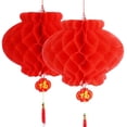 thumbnail image 2 of 12-30cm Foldable Waterproof Good Fortune Red Paper Lanterns Chinese New Year Spring Festival Party Celebration Home Decoration, 2 of 6