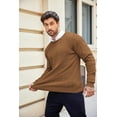 thumbnail image 4 of COOFANDY Men's Crewneck Knit Sweater Slim Fit Lightweight Casual Twist Patterned Cable Knitted Pullover, 4 of 5