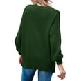 thumbnail image 4 of MOSHU Crewneck Sweaters for Women Drop Shoulder Long Sleeve Tops Side Slit Oversized Pullover Sweaters, 4 of 9