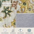 thumbnail image 5 of Bohemian Floral Medallion Area Rug - 3x5 Soft Rug for Bedroom Living Room Mat, Cute Washable Indoor Floor Throw Carpet for Office Entry Way Apartment Dressing Room RV, Yellow/Green/Multi, 5 of 8