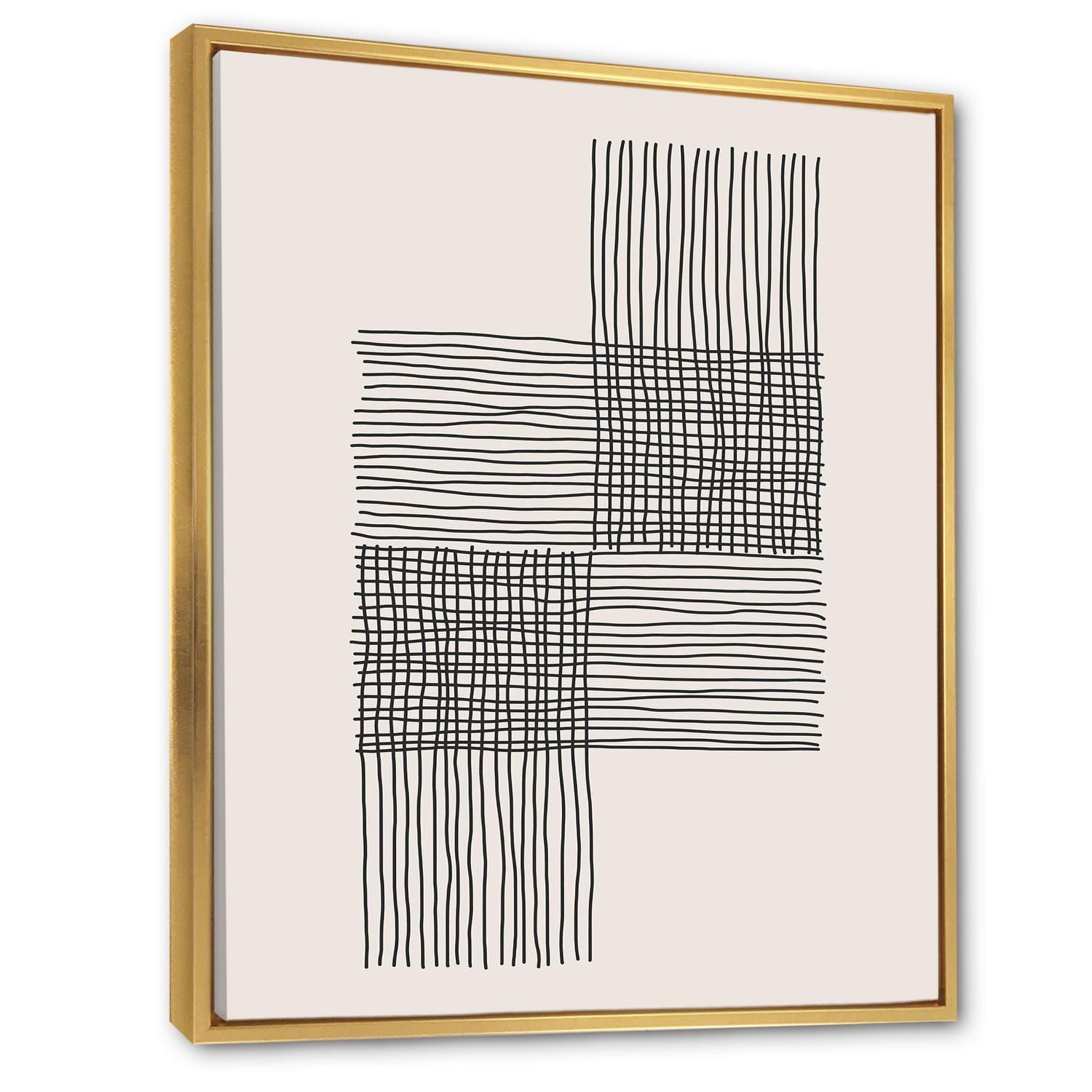 Designart Compositions Géométriques Minimales De Formes Élémentaires XIX ART MURAL À CADRE FLOTTÉ