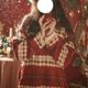 thumbnail image 4 of Suéter rojo dulce japonés MAGOGO para mujer, otoño invierno, estilo holgado, retro, para Navidad y Año Nuevo, suéteres de punto holgados y gruesos, 4 of 5