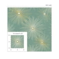thumbnail image 3 of Seabrook Designs  Starburst Geo Prepasted Wallpaper 20.5 in. W x 33 ft. L - Teal & Gold, 3 of 6