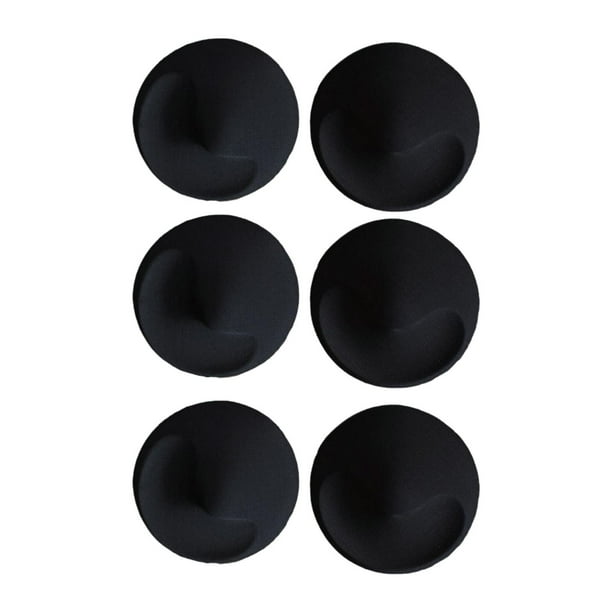 6 almohadillas reutilizables para sujetador deportivo, copas extraíbles y push up. Negro