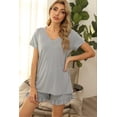 thumbnail image 5 of Women's Pajama Set Cotton Sleepwear V-Neck Short Sleeve with Shorts Nightwear, 5 of 7