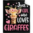 thumbnail image 5 of Yibo Giraffes Blanket Flannel Soft and Comfortable Anti-static Bed Sofa Blanket, 5 of 8
