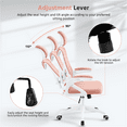 thumbnail image 6 of Alden Design Mesh Office Chair with Adjustable Padded Headrest Adult, White/Pink, 6 of 8