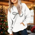 thumbnail image 1 of Cowsor Cute Hoodie for Teen Girls Trendy Bow Print Preppy Hooded Sweatshirts Kids Pullover Long Sleeve School Outfits, 1 of 7