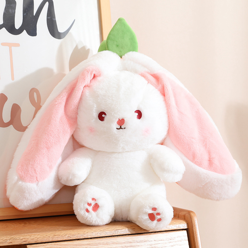 Joyivity Reversible Strawberry Bunny Plush Toy, Strawberry Rabbit ...