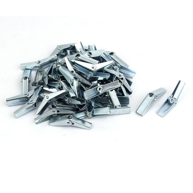 M3 Dia Female Thread Spring Loaded Hollow Wall Anchor Toggle Wing Nut 50pcs