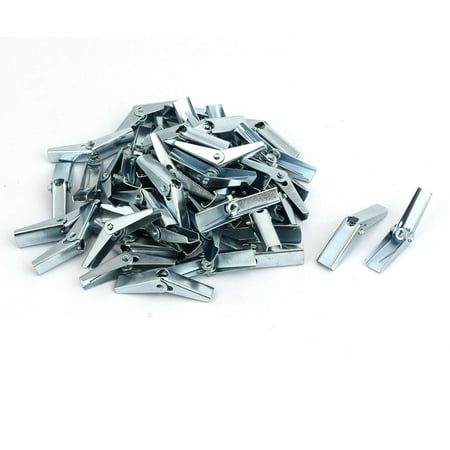 

M3 Dia Female Thread Spring Loaded Hollow Wall Anchor Toggle Wing Nut 50pcs