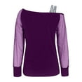 thumbnail image 3 of Womens Shirts Sequin Top for Women Long Sleeve Purple Sparkly Top Shiny Tops Sequin Womens Top Ladies Holiday Tops, 3 of 4