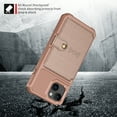 thumbnail image 6 of Allytech Rugged Case for iPhone 15 Plus Support Magnetic Car Mount, Premium PU Leather Flip Card Cash Holder Pocket Shockproof Anti-Fall Back Case for iPhone 15 Plus - Rosegold, 6 of 7