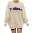 thumbnail image 1 of WEAIXIMIUNG Sweat à Fermeture Éclair pour Femmes Sans Capuche Grande Taille Mode Décontractée Imprimé Lettre Col Rond Manches Longues Sweat de Festival Léger, 1 of 5