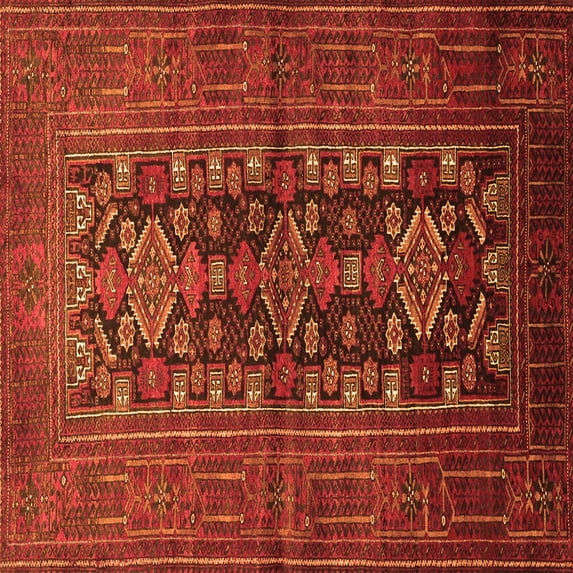 Ahgly Company Indoor Square Persian Orange Traditional Area Rugs, 4' Square