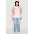 thumbnail image 3 of Womens Plus Size Striped Crew Neck Tee, 3 of 5