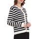 thumbnail image 4 of Suéteres de cárdigan a rayas para mujer INSPIRE CHIC, chaqueta de punto acanalado de manga larga, color negro, 4 of 4