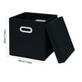 thumbnail image 3 of Fabric Cloth Storage Bins with Lid, Foldable Storage Cube Bins Organizer with Dual Handles Foldable Baskets for Home Bedroom Organizer, 1pcs (Black), 3 of 6