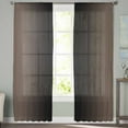 thumbnail image 2 of Brown Black Ombre Sheer Curtains 96 Inches Long 2 Panels Set, Window Sheer Curtains for Living Room/Bedroom, Modern Gradient Abstract Art Light Filtering Rod Pocket Curtain 52'' x 96'' x 2, 2 of 7