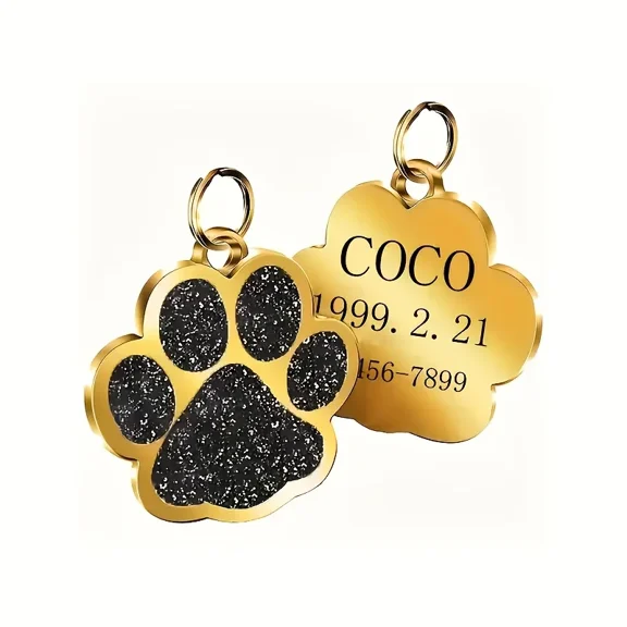 Personalized Dog & Cat Name Tags with Phone Number Custom Engraved Zinc Alloy Pet ID Tag, Anti-Lost Pet Identification Accessory