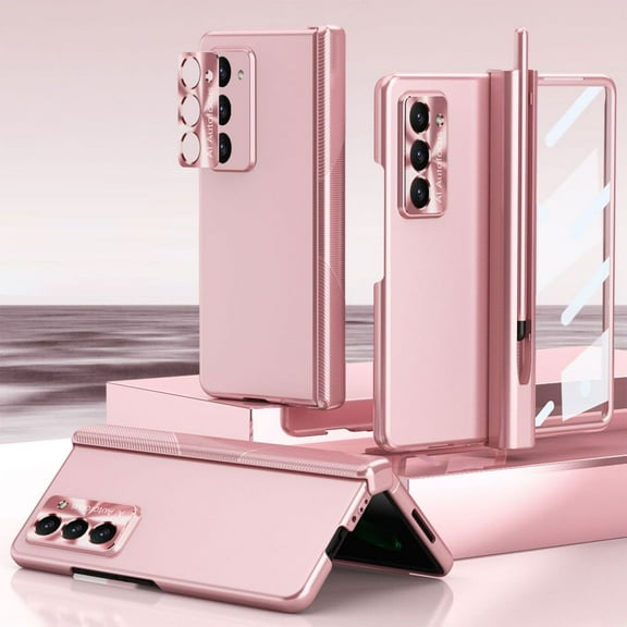 Compatible with Samsung Galaxy Z Fold 5 Case with Screen Protector Full Protective Z Fold 5 Case with S Pen-Pink