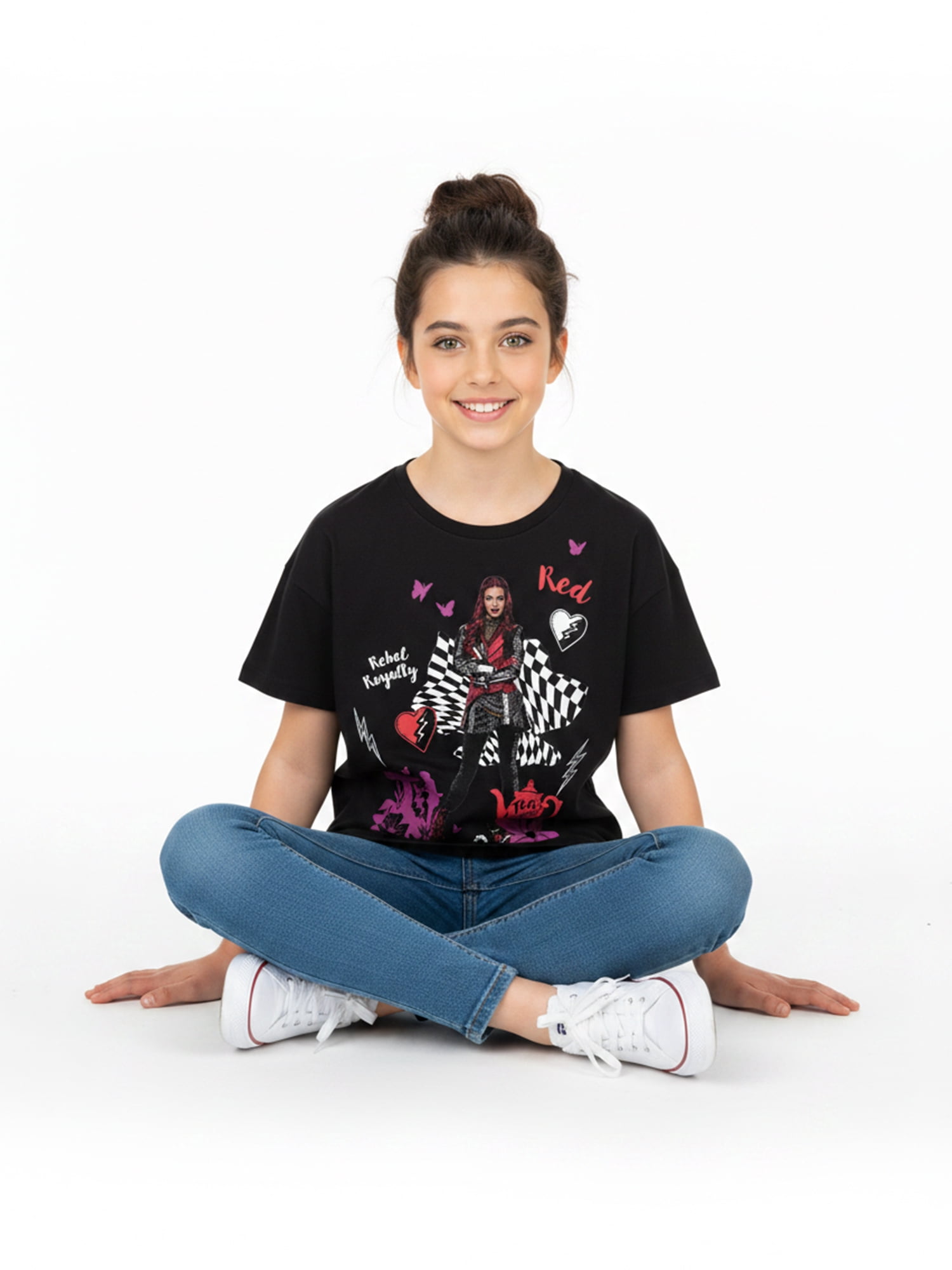 Disney Descendants Girls' Graphic Tee with Short Sleeves, Sizes 4-16