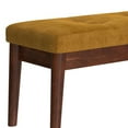 thumbnail image 6 of WHI Ingrid 17.5" Modern Velvet/Solid Wood Bench in Vintage Mustard Yellow, 6 of 8